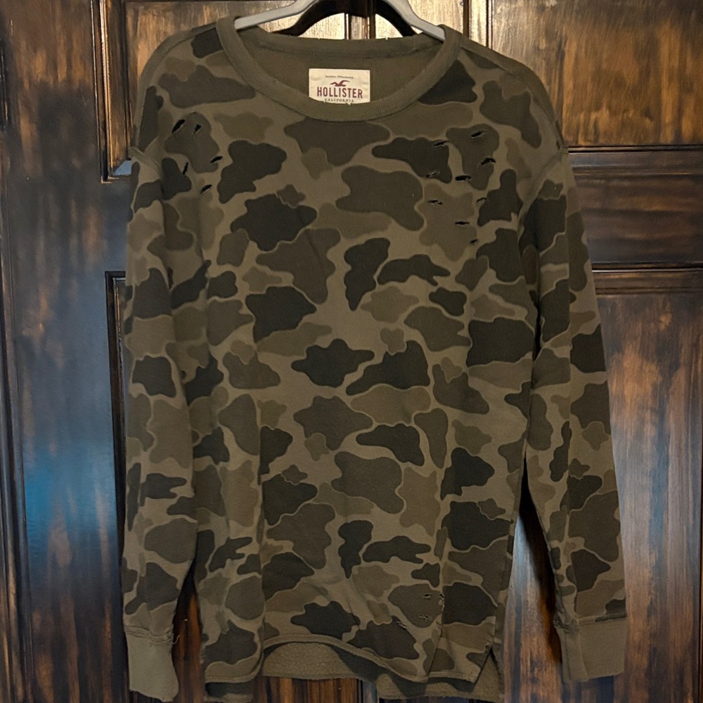 Hollister Camouflage Long Sleeve Sweatshirt